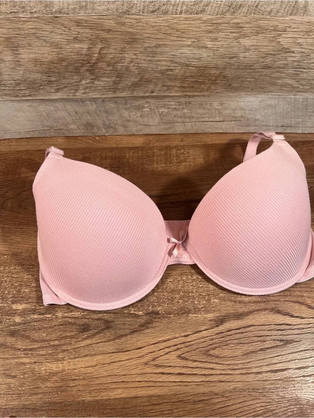 Adrienne Vittadini Bra Set 38D 2pc Ribbed Pink & Plum Underwire Full Figure NWOT